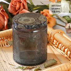 100ml 엠보싱 캔들 캔들 썬플라워 향초컵 유리 빈컵 뚜껑향 촛대 빈병, 색깔11, 하나
