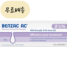 벤작 AC 2.5% 이펙티브 아크네 트리트먼트 겔 60g Benzac, 1개