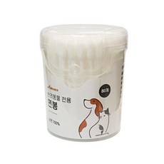 소형견 두툼한 강아지 귀청소 면봉 귀가려움증 갈색 애견 흡수 감염 이물질, 1개