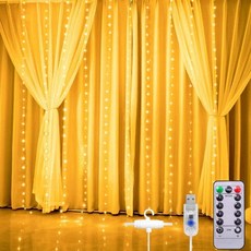 크리스마스 커튼 라이트 침실용 별줄 반짝이 요정 벽 조명 리모컨이 장착된 8모드 방수 9.8 X 9.2ft 280 LED 벽 장식 매달기, 단일옵션