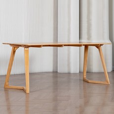 바네스데코 버베나 원목 4인/6인 식탁 세트, 1800 테이블 단품, 라이트 브라운