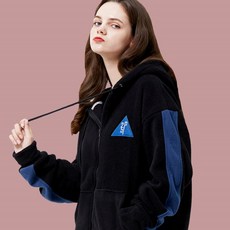 이십오퍼센테이지 25P SIDE LINE FLEECE HOOD ZIPUP black