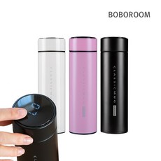 보보룸 보온/보냉 스테인레스 온도계 분유텀블러, 화이트