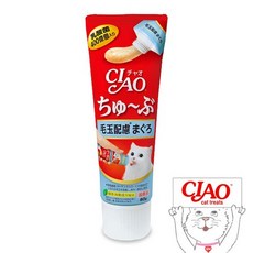 이나바 챠오츄르 챠오츄브 고양이간식 80g 파우치, 참치+헤어볼, 1개