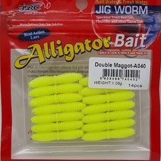 JRC 엘리게이터 더블마고트 /송어전용웜 산천어 쏘가리 바다민물 낚시, 더블마고트 NO-040, 1봉