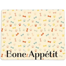 반려견 사료 그릇과 물 요리를 위한 반려동물 매트 미국산 착한 15 x 19, Bone Appétit, 1개