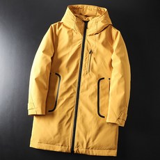 하오타오 가치를 초과 꼭 화이트 오리털 덕다운 겨울 가을 남성 미드 롱 타입 마저도 모자 코트 남자 트렌드