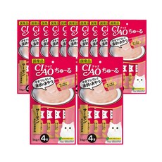 이나바 차오 츄르 고양이 간식, 연어&닭가슴살, 56g, 12개