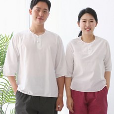 다흰 2240-1 여름 심플 티셔츠 30수 면 생활한복 개량한복