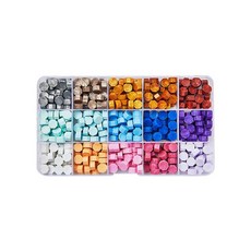 씰 비즈 실용적인 인감 콩 스탬프 팔각형 씰링 빈티지 공예 봉투 웨딩, 15 Colors, 1개