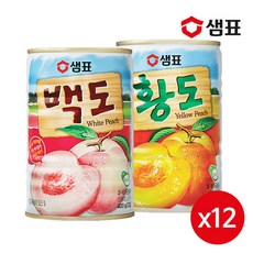 [샘표]황도/백도 x12개, 황도400g x12개