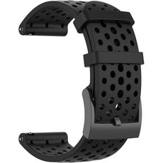 LOKEKE for 순토 Spartan Sport Replacement Wrist Band 24mm Silicone Strap For HR Baro순토 D5 9 Baro, Black - 순토d5