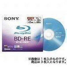 Sony BD-RE 25GB 녹화용 2배속 대응 재기록형 10mm 케이스 3장 팩 3BNE1VBSJ2, 1개