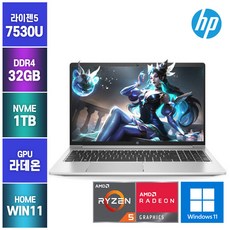 2023 HP 프로북 455 윈11홈 15인치 노트북, 실버, 455 G10-80D57PA, 라이젠5, 1TB, 32GB, WIN11 Home