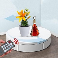 사진 촬영용 전동 회전식 턴테이블 360도 포토 스탠드 리모컨의 속도 및 방향 100kg 용량 직경 30cm 흰색