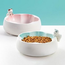 강아지식탁 고양이 그릇 애완 동물 귀여운 음식 물 미끄럼 방지 강아지 개 마시는 먹는 모이통 액세서리 200g 300ml, 1개