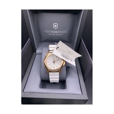 VICTORINOX INOX 37MM 화이트 다이얼 고무 스트랩 여성용 시계 241954 915861