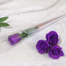 Gflower 비누장미 1송이 개별포장, 진보라