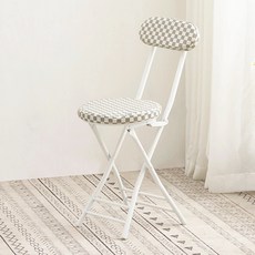 (관부가세포함) 1인용안락의자 Folding chair back home thickened stool Stool chair portable folding chairs computer chair -631012247739, 36 # 스폰지 두꺼운 흰색 격자one size