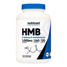 뉴트리코스트 HMB 500mg 240캡슐 1 000mg 120회분, 1개, 240개