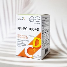 영진약품 비타민C 1000+D 1100mg X 100정 비타민 C D 여성 남성 데일리 영양제 청소년 선물, 2통(200정), 2개