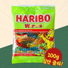 하리보 웜즈 100g X 4 지렁이젤리, 1IY3_하리보 웜즈 100g X4