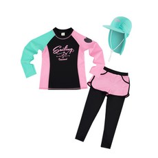 아이스샌드 BR-92021 여아 아동 래쉬가드 수영복 세트