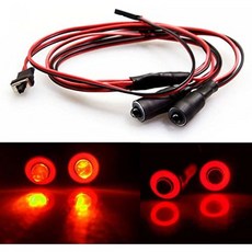 MOHERO 2 LEDs Angel Eyes amp; Demon Eyes 110 RC 모델 크롤러 자동차 헤드 램프 용 LED 라이트 헤드 라, 빨강 + 노랑_17mm, 빨강 + 노랑_17mm, 빨강 + 노랑