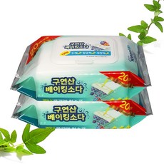 에파타 프리미엄 구연산베이킹소다 두꺼운 물걸레청소포 중형(20매x2팩), 2개