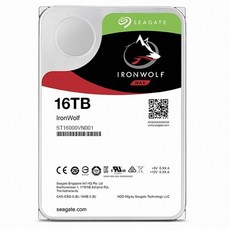 씨게이트 IronWolf SATA3 HDD, 16TB, ST16000VN001 - 아이언울프16tb