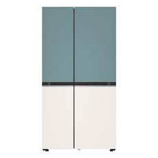 LG전자 디오스 오브제컬렉션 양문형 냉장고 메탈 832L 방문설치, 클레이민트(상단), 베이지(하단), S834MTE10