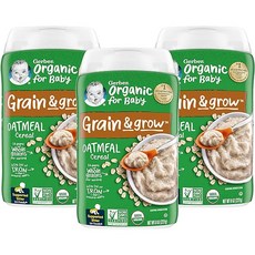 거버 싱글 그레인 시리얼 분말 어린이 미음 227g, 오트밀(Oatmeal), 3개