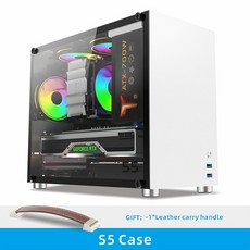 METALFISH S5 흰색 컴퓨터 케이스 게임용 PC 섀시 지원 MATX/ITX 24.5*24.5cm SFX/ATX PSU Mid Tower /180 WaterCoolin, CHINA_S5 Case