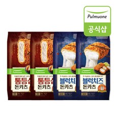 풀무원 돈카츠 2종(통등심/블럭치즈) 4봉 혼합구성, 통등심 돈카츠 2봉+블럭치즈 돈카츠 2봉, 1개