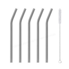 브띠에 커브형 내열유리 빨대+세척솔, 그레이 5p + 세척솔 1p, 1개