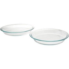 Pyrex 파이렉스 6001003 유리베이크웨어 파이 접시 9인치 x 1.2인치 2팩 5.2개 클리어, 2개