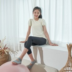요가피기 YP40122 숄더 퍼프 숏 슬리브 바닐라쉬폰
