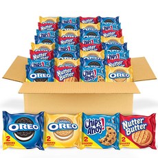 오레오 멀티팩 OREO Original OREO Golden CHIPS AHOY! & Nutter Butter Cookie Snacks Variety Pack 56개입