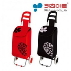 LAH464934KOREA장바구니 구루마 플라워 핸드캐리어 키친아트 레드, 1