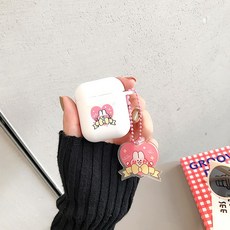 에어팟 케이스 1/2세대 기본 플렉스 토끼 베이직, 화이트, 에어팟 1/2세대