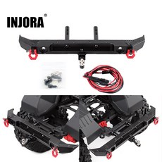 INJORA 1PCS 1/10 RC 크롤러 자동차 용 D 링이있는 금속 후방 범퍼 Axial SCX10 III AXI03007 업그레이드 부품|부품 & 액세서리|, 1개, 단일