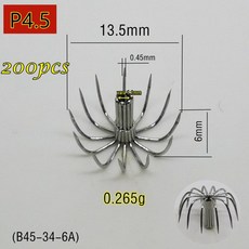100pcs 200pcs 스테인레스 스틸 작은 오징어 후크 p 우산 크라운 낚시 낚시 바늘 p1-p8 스페인 칠레 미끼 액세서리 지그 pesca, p4.5-200pcs, 피 시리즈