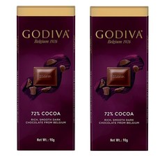 Godiva 고디바 벨기에 다크 초콜릿 72% 코코아 바 Belgium Dark Chocolate 72% Cocoa Bar 90G 2팩