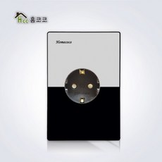[홈코코] 투톤실버앤블랙 콘센트1구+매입보조대, 1개