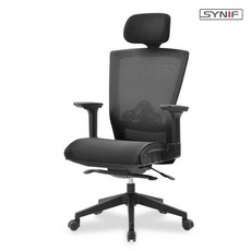 시니프 에어웰 메쉬의자 502L 블랙 사무용 컴퓨터 책상의자, 색상:블랙