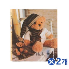 중국OEM 테디베어 포켓 포토앨범 50매 브라운x2개 포켓앨범 / (포토북/웨딩앨범/기념일선물/여행앨범/육아앨범/추억보관 추천)
