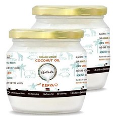 Kentaste 정제되지 않은 퓨어 버진 코코넛 오일 냉압착 요리에 사용 Virgin Coconut Oil Unrefined Pure Cold Pressed Use in Coo, 2개, 400ml