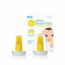 베이비스 퍼스트 투스브러쉬 위드 Case Silicone BPA-Free - 스밀러프리다 the 핑거 투스브러쉬 by Fridababy cleans teeth and gums