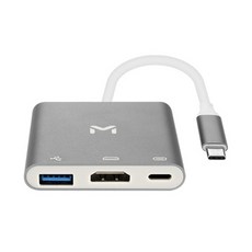 메이텍 3in1 멀티허브 C타입 USB 허브 USB 3.0 HDMI PD충전 노트북 C타입허브 4K지원 미러링 MT-HB018, 실버, 1개
