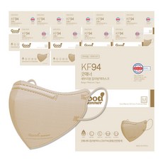 2D새부리형 KF94마스크 굿매너 컬러 중형, 5개입, 10개, 베이지